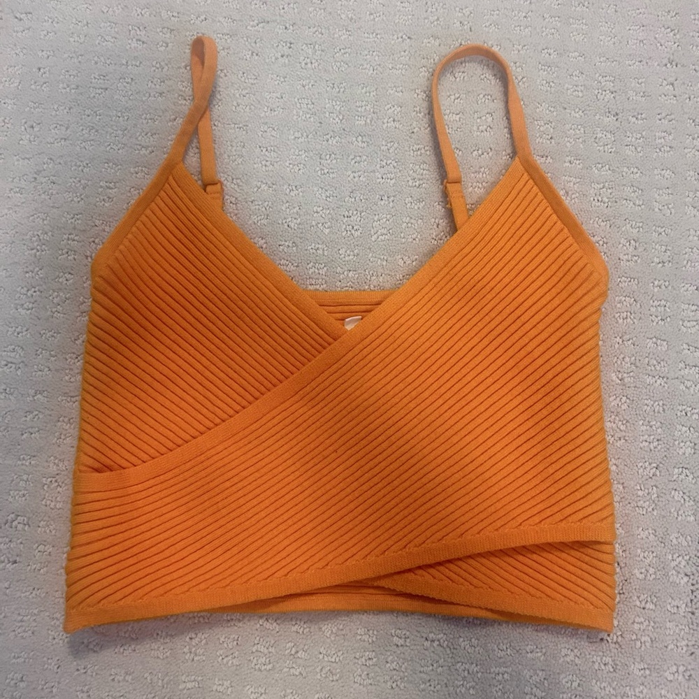 Aerie Orange Sweater cross tank top, Medium
